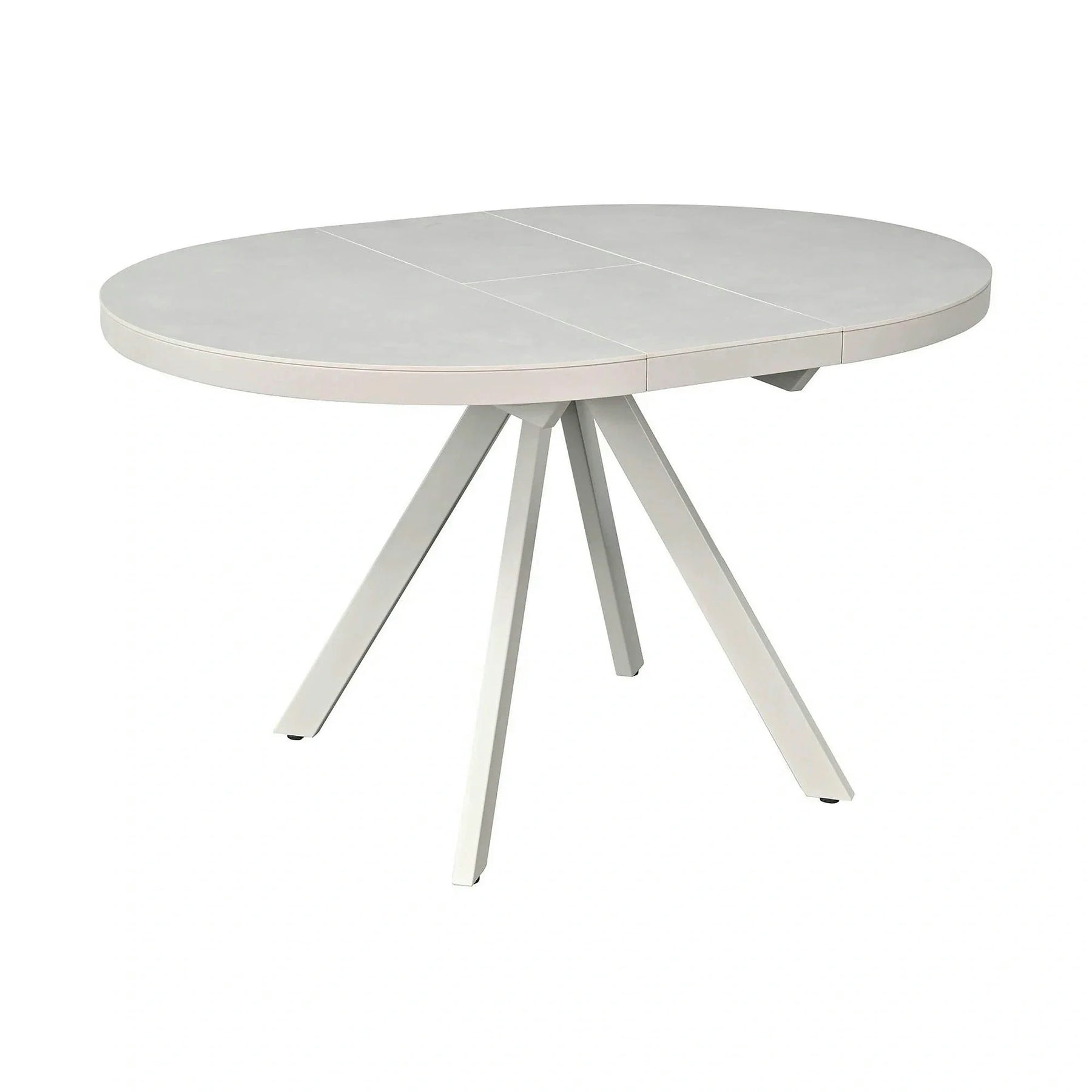 Masa extensibila LIBRA, ceramica/MDF/metal, grej cu efect de piatră travertin/grej, 100-130×100×75 cm