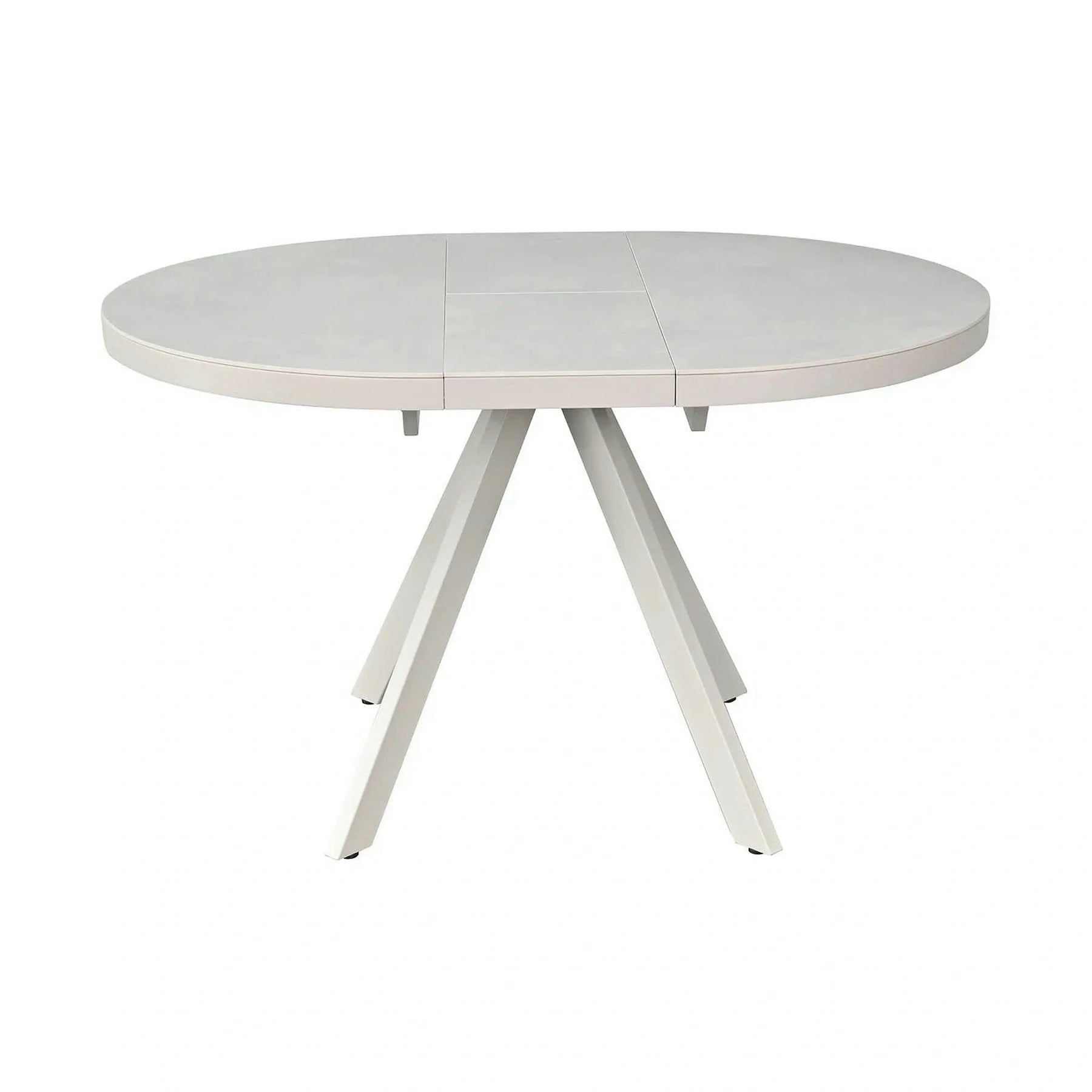Masa extensibila LIBRA, ceramica/MDF/metal, grej cu efect de piatră travertin/grej, 100-130×100×75 cm