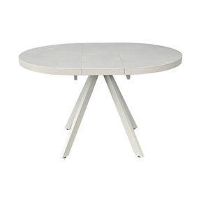 Masa extensibila LIBRA, ceramica/MDF/metal, grej cu efect de piatră travertin/grej, 100-130×100×75 cm