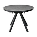 Masa extensibila LIBRA, ceramica/MDF/metal, gri mat cu efect de piatră/negru, 100-130×100×75 cm