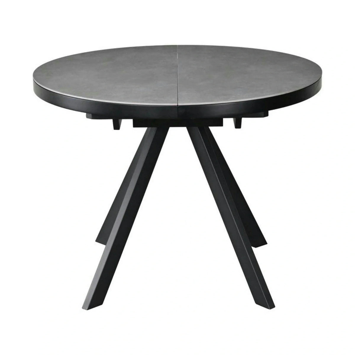 Masa extensibila LIBRA, gri mat/negru, ceramica/metal, 100/130x100x75 cm