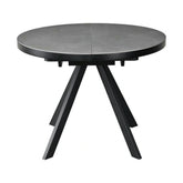 Masa extensibila LIBRA, gri mat/negru, ceramica/metal, 100/130x100x75 cm
