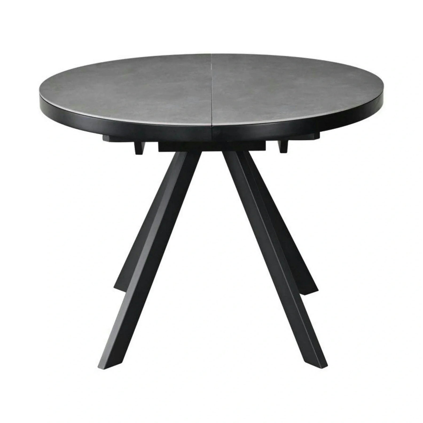 Masa extensibila LIBRA, gri mat/negru, ceramica/metal, 100/130x100x75 cm
