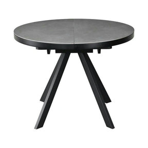 Masa extensibila LIBRA, gri mat/negru, ceramica/metal, 100/130x100x75 cm