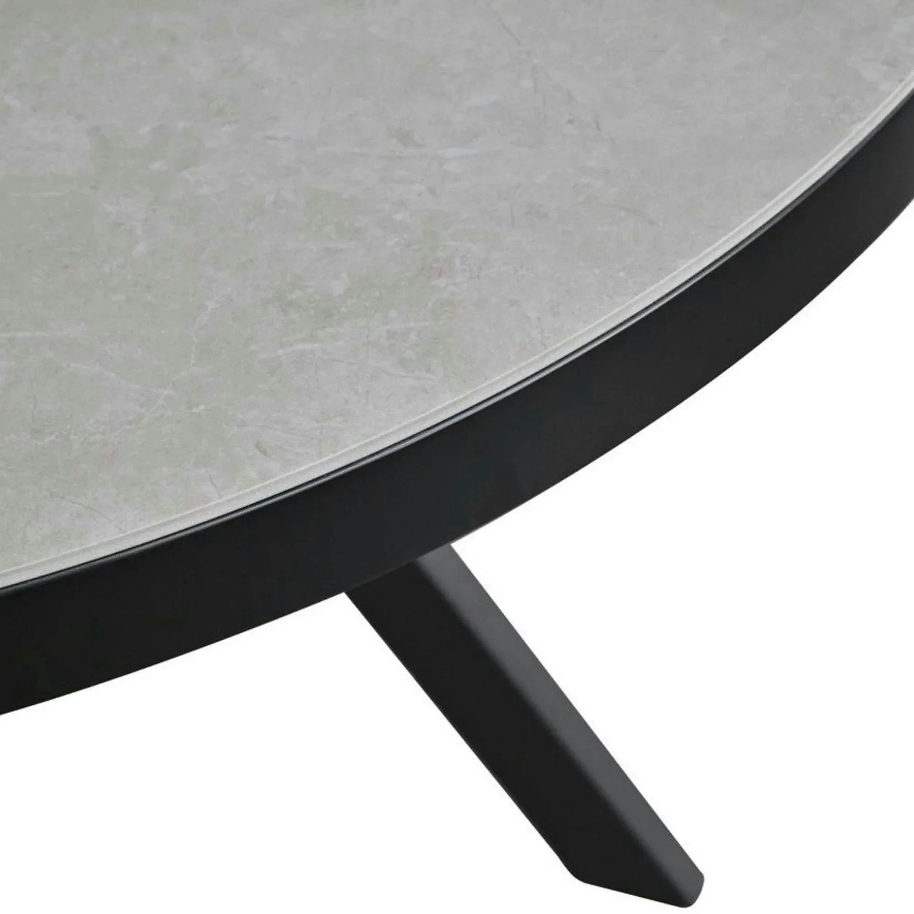 Masa extensibila LIBRA, ceramica/MDF/metal, gri mat cu efect de piatră/negru, 100-130×100×75 cm