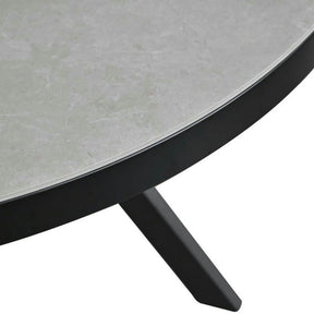 Masa extensibila LIBRA, ceramica/MDF/metal, gri mat cu efect de piatră/negru, 100-130×100×75 cm