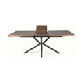 Masa extensibila LOGAN, MDF/furnir/metal, nuc/negru mat, 160-200×90×75 cm