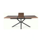 Masa extensibila LOGAN, MDF/furnir/metal, nuc/negru mat, 160-200×90×75 cm