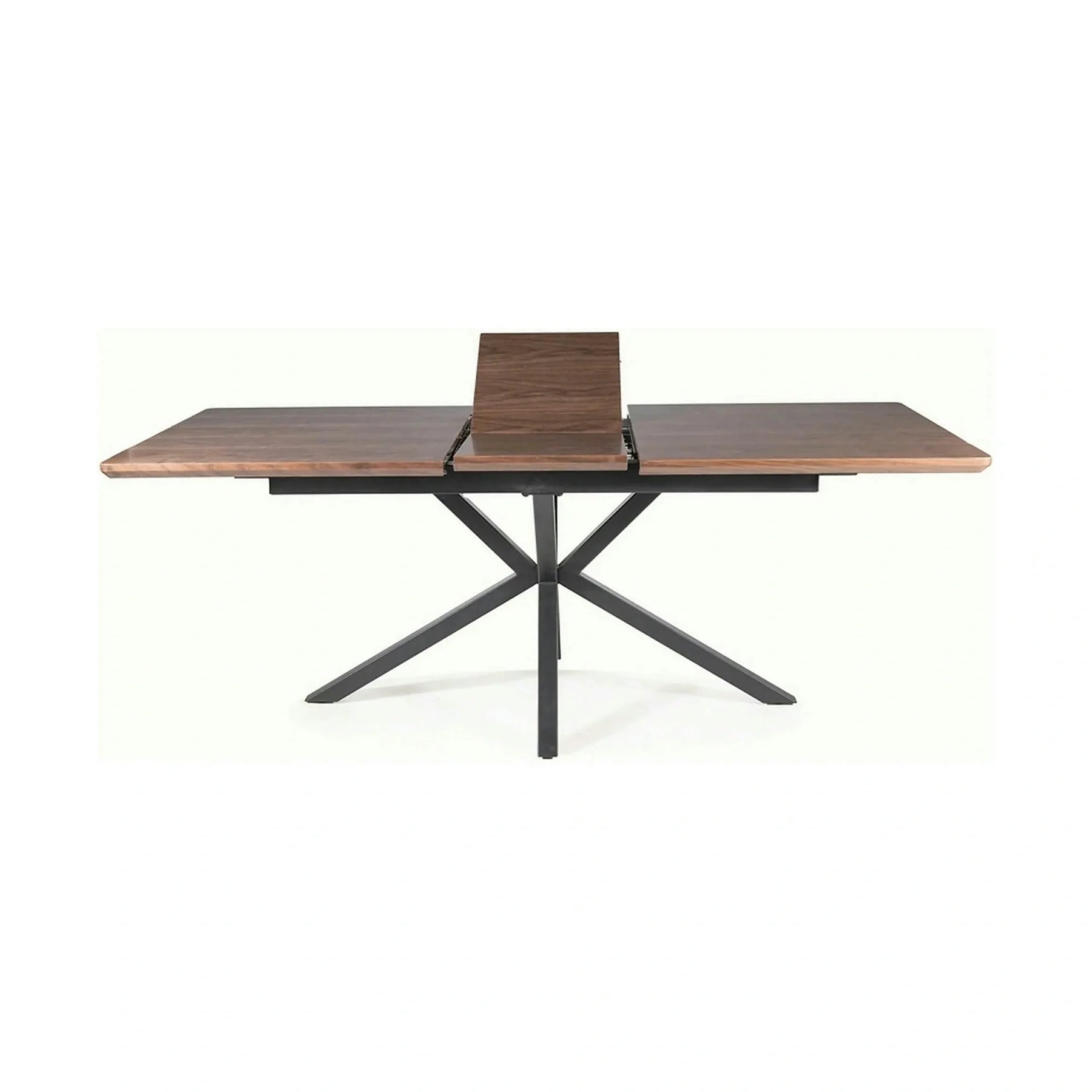 Masa extensibila LOGAN, nuc/negru mat, 160/200x90x75 cm
