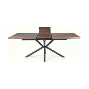 Masa extensibila LOGAN, nuc/negru mat, 160/200x90x75 cm