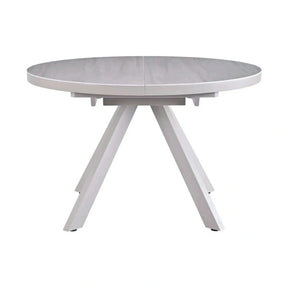 Masa extensibila LYRA, ceramica/MDF, crem cu efect de marmura/gri, 120-160×120×75 cm