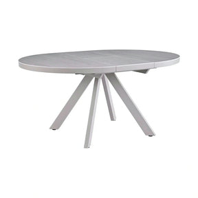 Masa extensibila LYRA, ceramica/MDF, crem cu efect de marmura/gri, 120-160×120×75 cm