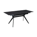 Masa extensibila MILS, ceramica/metal, gri închis/negru, 130-170×80×76 cm