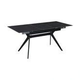 Masa extensibila MILS, gri inchis/negru, ceramica/metal, 130/170x80x76 cm