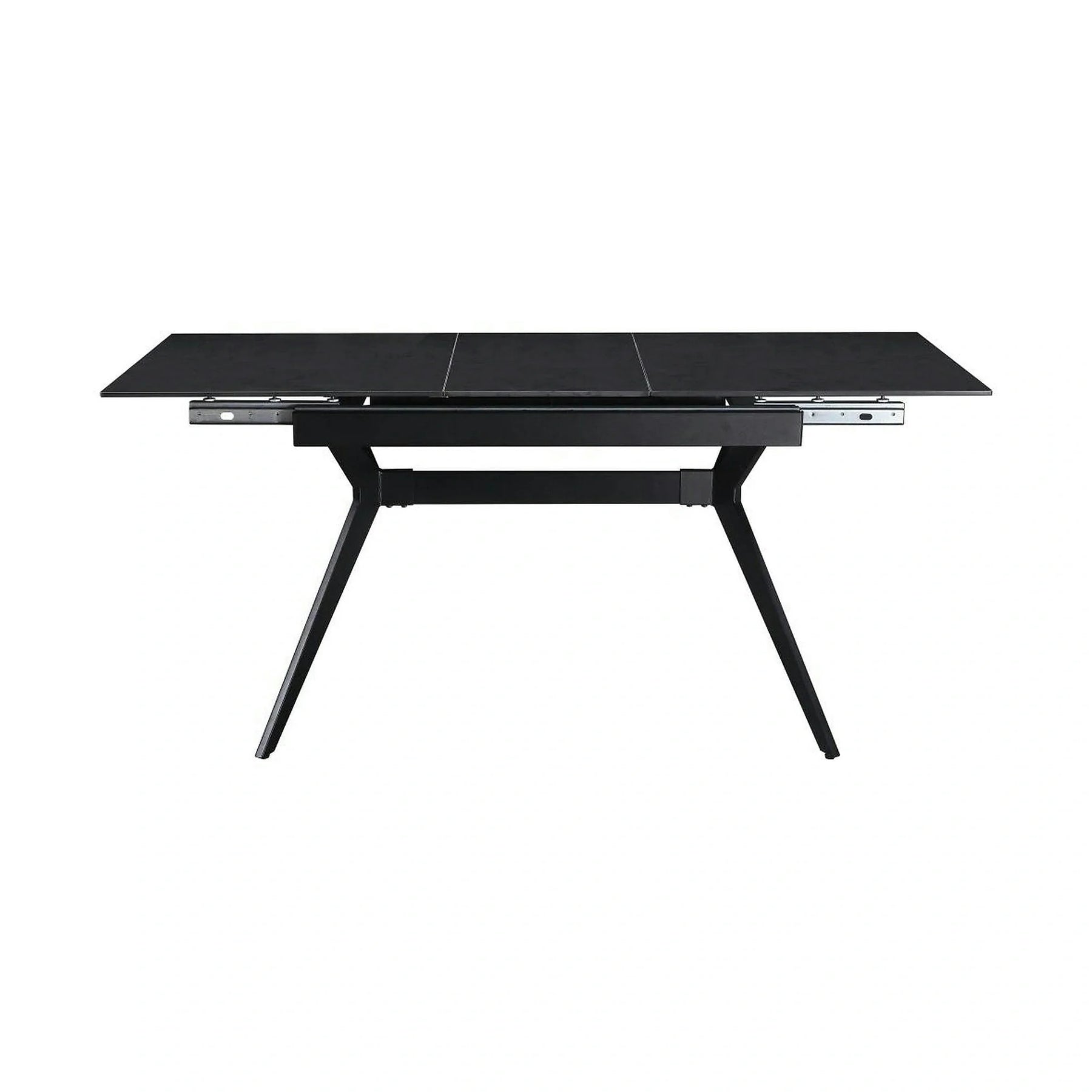 Masa extensibila MILS, ceramica/metal, gri închis/negru, 130-170×80×76 cm