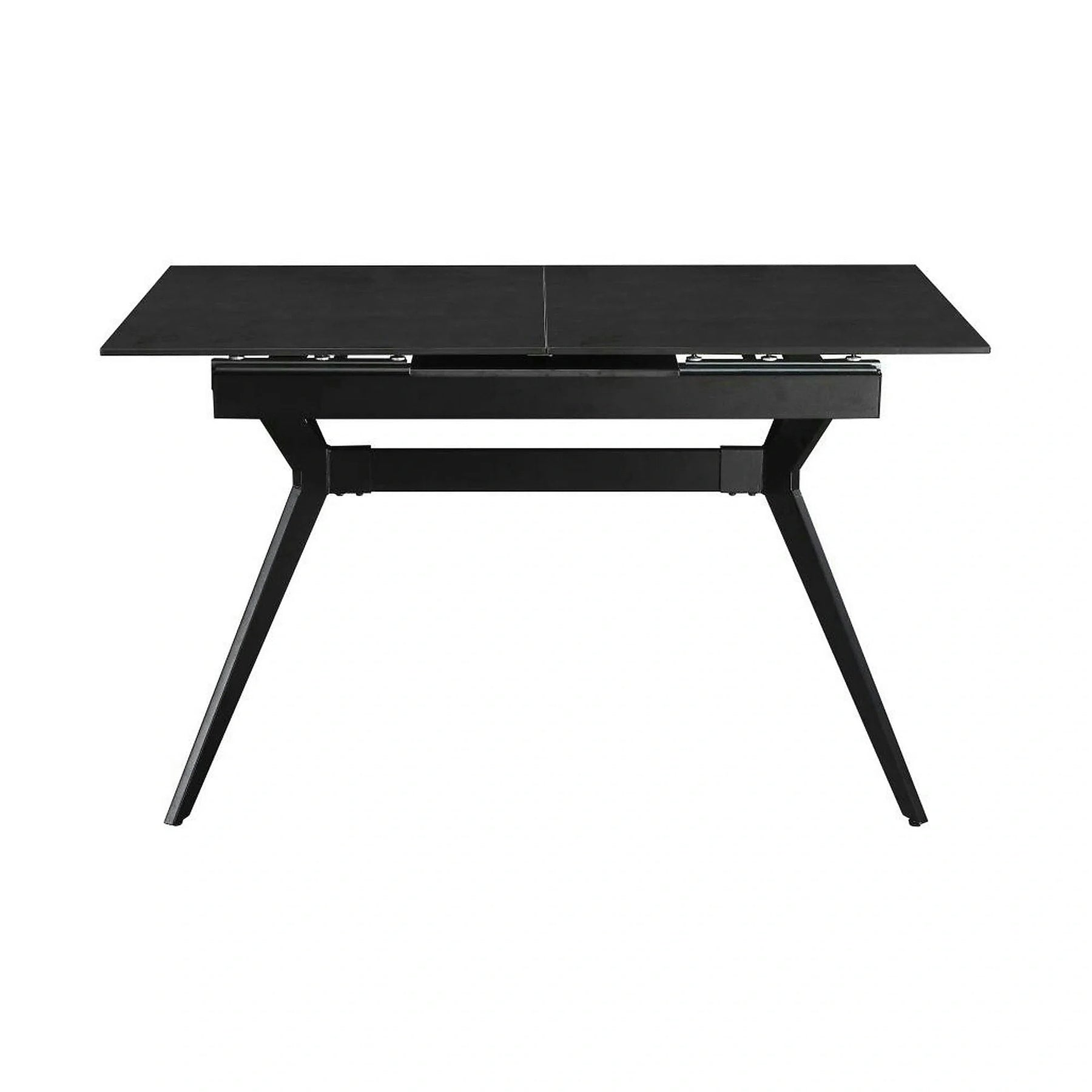 Masa extensibila MILS, ceramica/metal, gri închis/negru, 130-170×80×76 cm