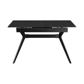 Masa extensibila MILS, ceramica/metal, gri închis/negru, 130-170×80×76 cm