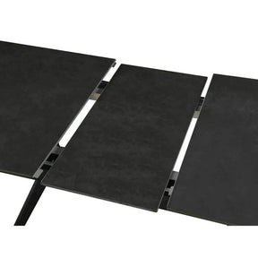 Masa extensibila MILS, ceramica/metal, gri închis/negru, 130-170×80×76 cm