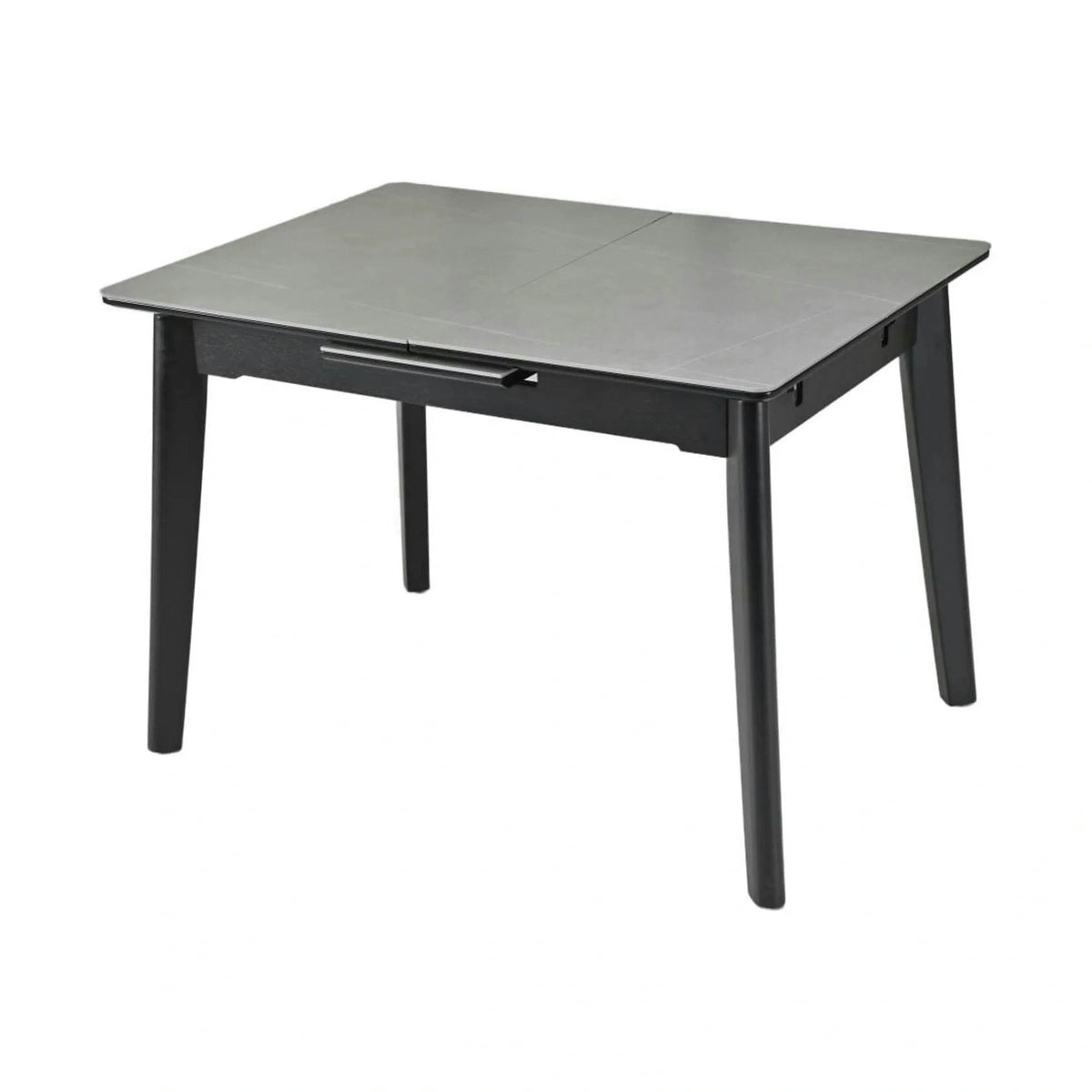 Masa extensibila OSTEN, gri cu efect de marmura/negru, 140/180x80x76 cm