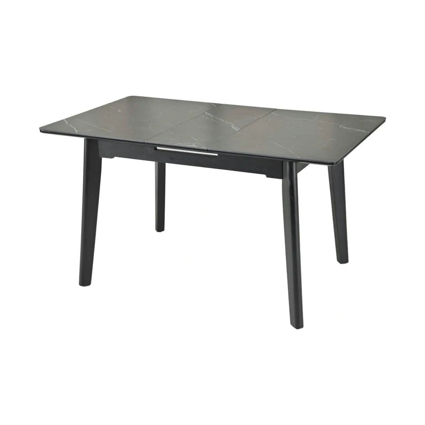 Masa extensibila OSTEN, negru cu efect de marmura, 110/140x80x76 cm