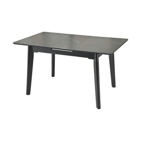 Masa extensibila OSTEN, negru cu efect de marmura, 110/140x80x76 cm