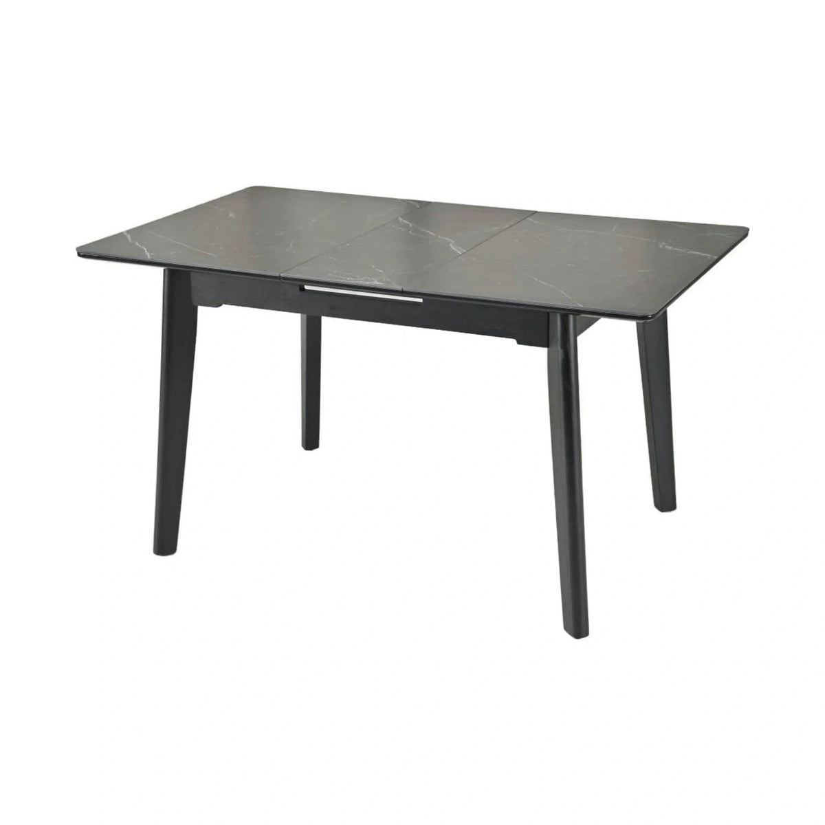 Masa extensibila OSTEN, negru cu efect de marmura, 120/160x80x76 cm