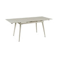 Masa extensibila REEF, ceramica/metal, grej efect de piatră travertin/grej, 120-180×80×76 cm