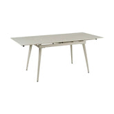 Masa extensibila REEF, grej cu efect de piatra travertin, ceramica/metal, 120/180x80x76 cm