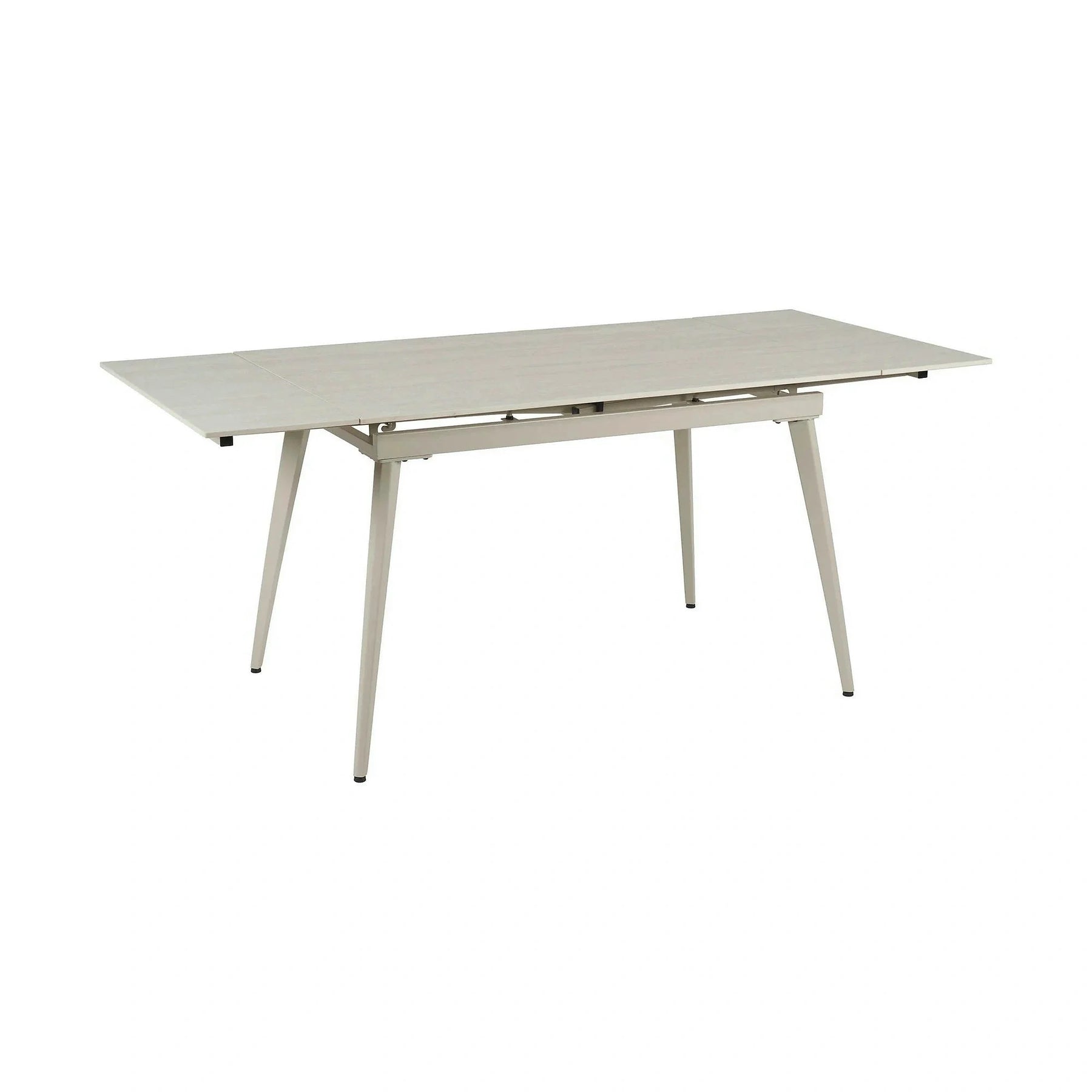Masa extensibila REEF, grej cu efect de piatra travertin, ceramica/metal, 120/180x80x76 cm