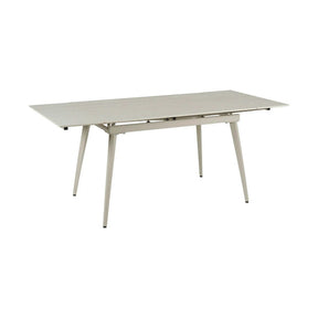 Masa extensibila REEF, grej cu efect de piatra travertin, ceramica/metal, 120/180x80x76 cm