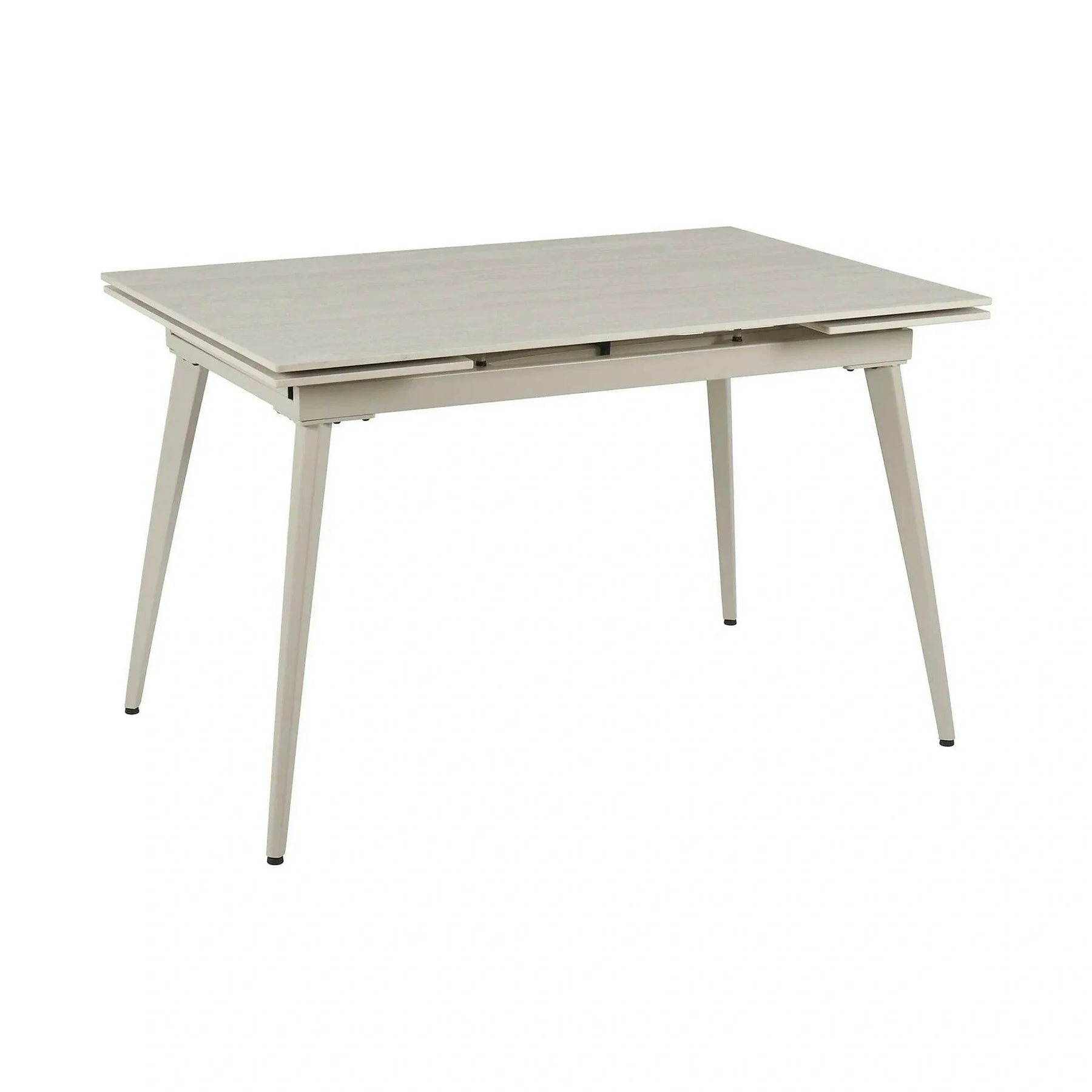 Masa extensibila REEF, ceramica/metal, grej efect de piatră travertin/grej, 120-180×80×76 cm