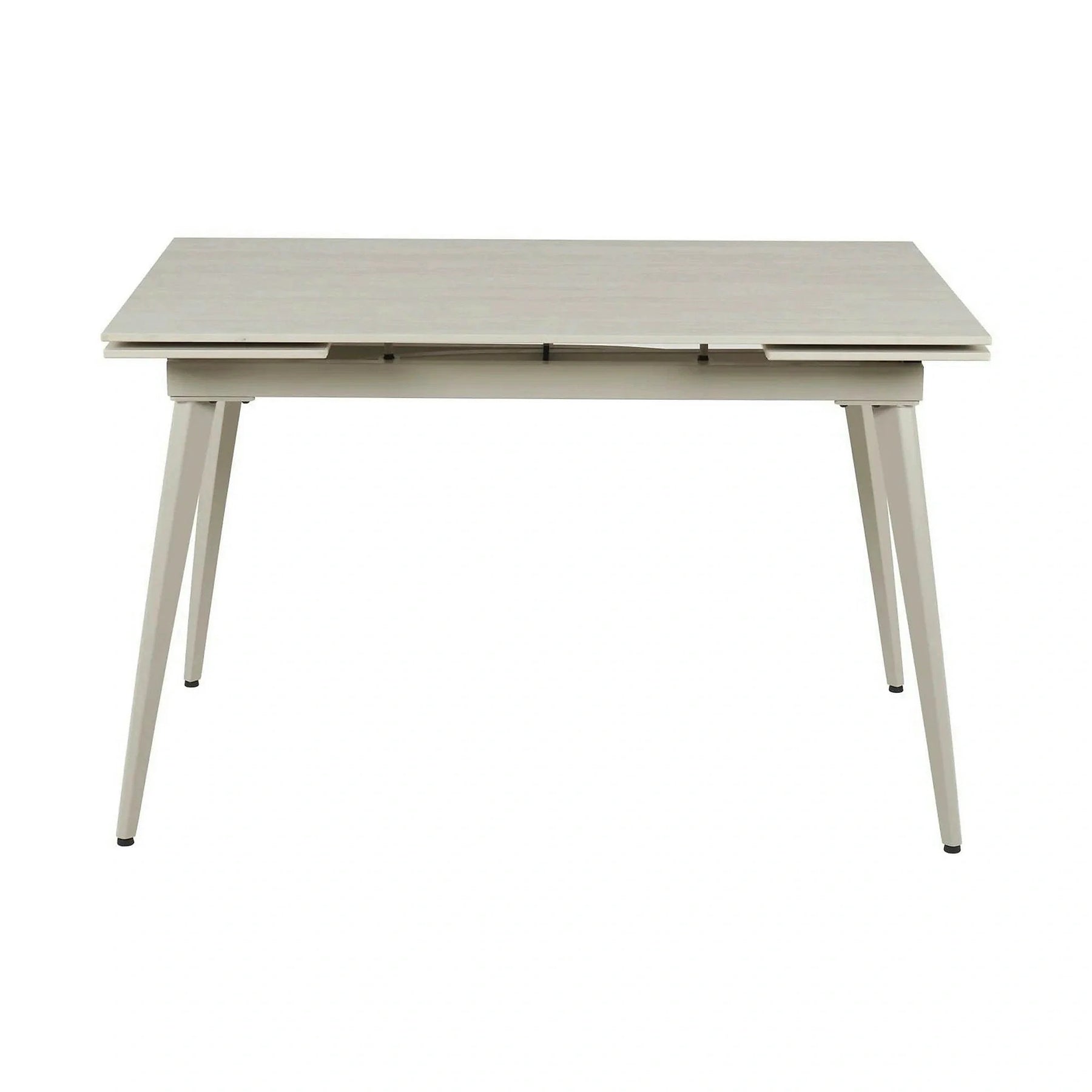 Masa extensibila REEF, ceramica/metal, grej efect de piatră travertin/grej, 120-180×80×76 cm