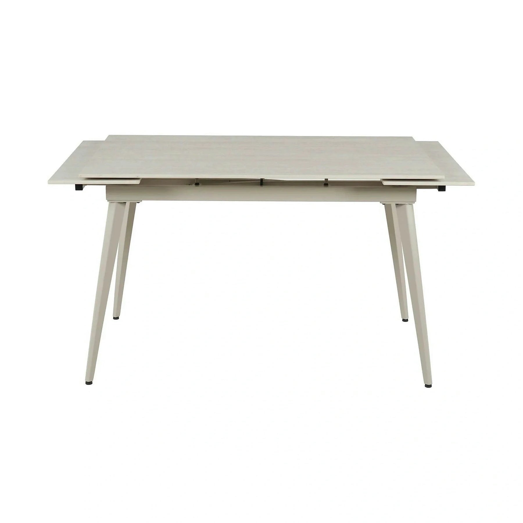 Masa extensibila REEF, ceramica/metal, grej efect de piatră travertin/grej, 120-180×80×76 cm