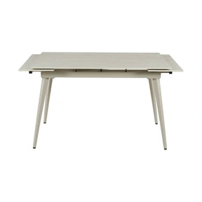 Masa extensibila REEF, ceramica/metal, grej efect de piatră travertin/grej, 120-180×80×76 cm