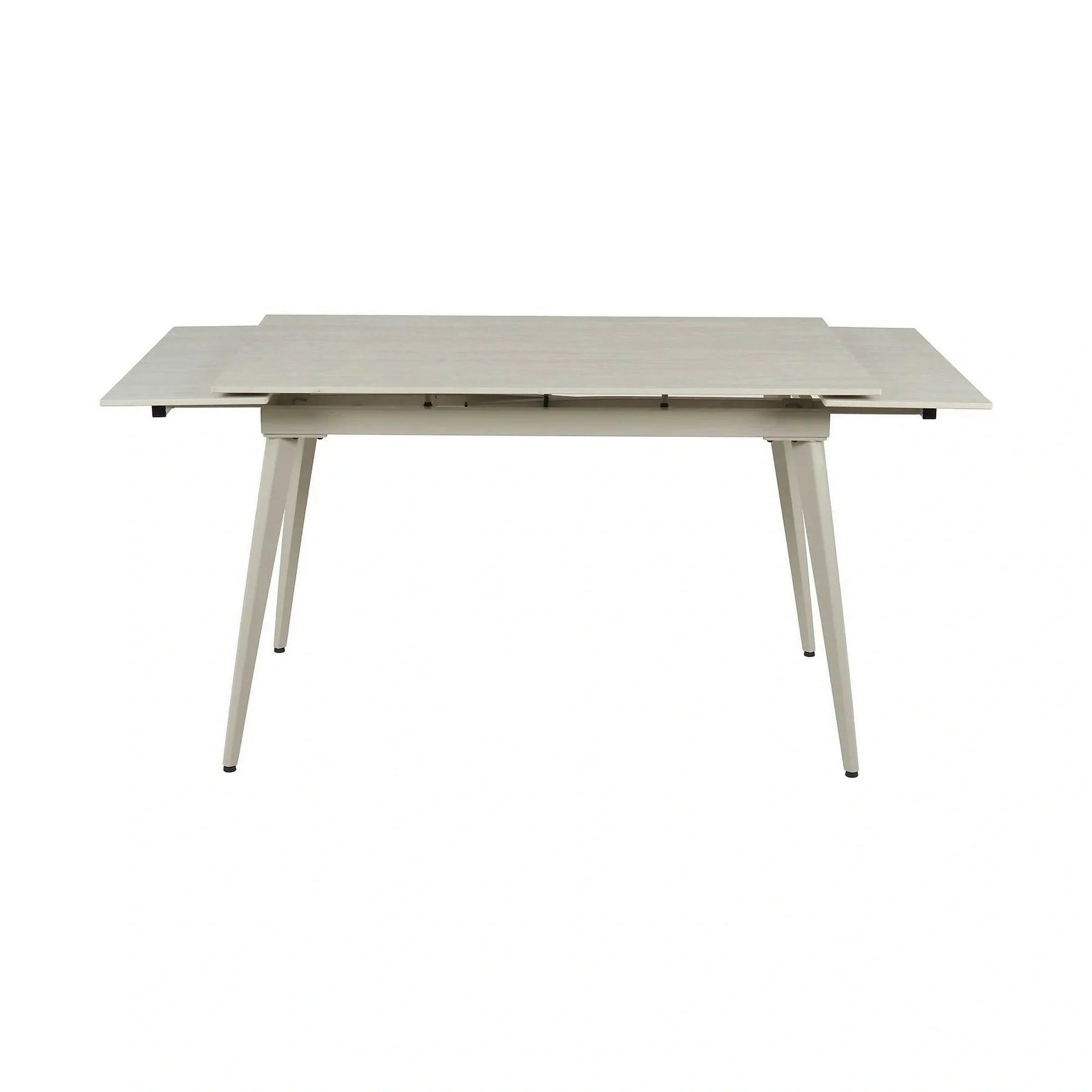 Masa extensibila REEF, ceramica/metal, grej efect de piatră travertin/grej, 120-180×80×76 cm