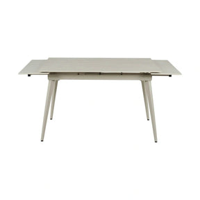 Masa extensibila REEF, ceramica/metal, grej efect de piatră travertin/grej, 120-180×80×76 cm