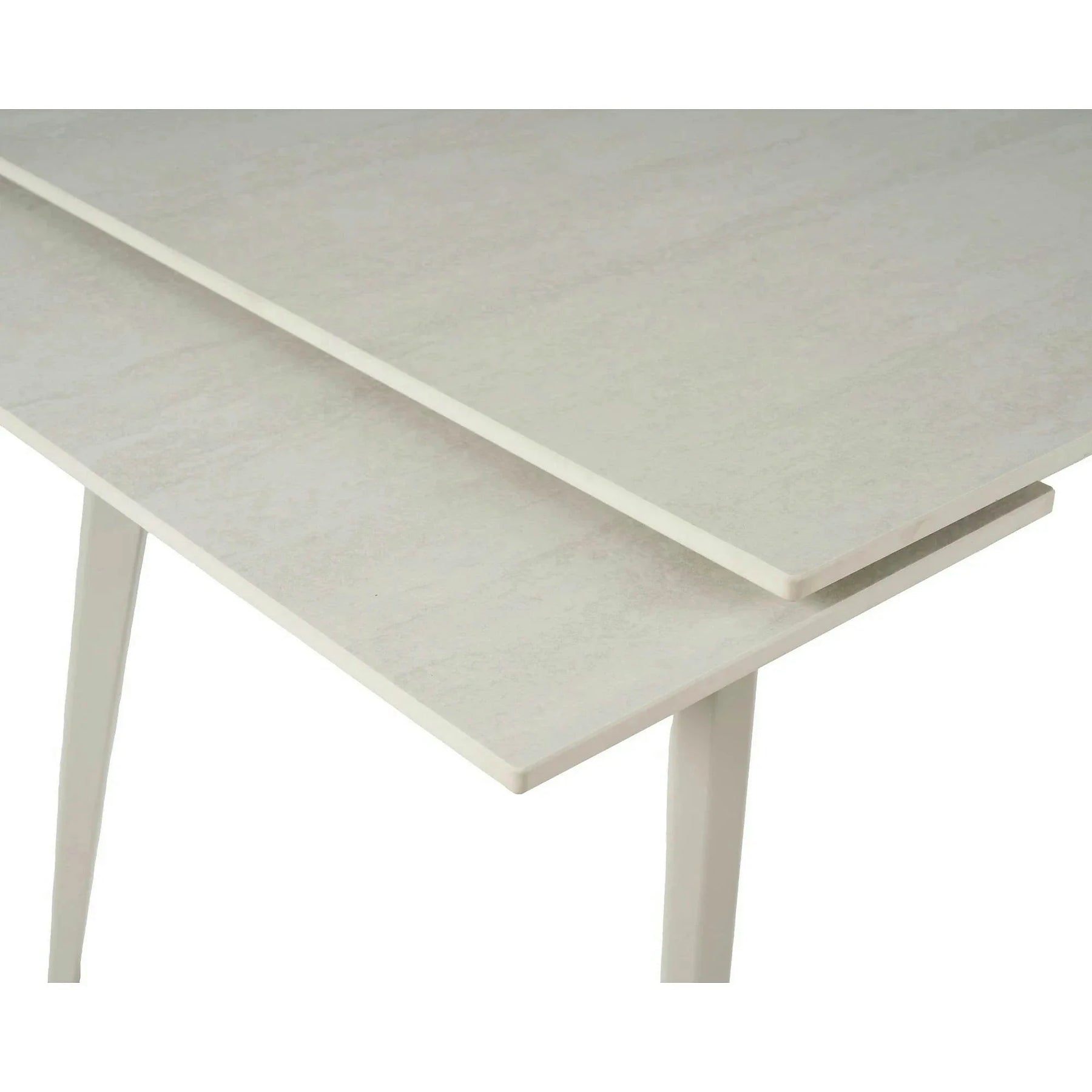 Masa extensibila REEF, ceramica/metal, grej efect de piatră travertin/grej, 120-180×80×76 cm