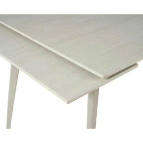 Masa extensibila REEF, ceramica/metal, grej efect de piatră travertin/grej, 120-180×80×76 cm