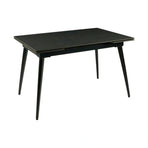 Masa extensibila REEF, ceramica/metal, negru basalt/negru, 120-180×80×76 cm