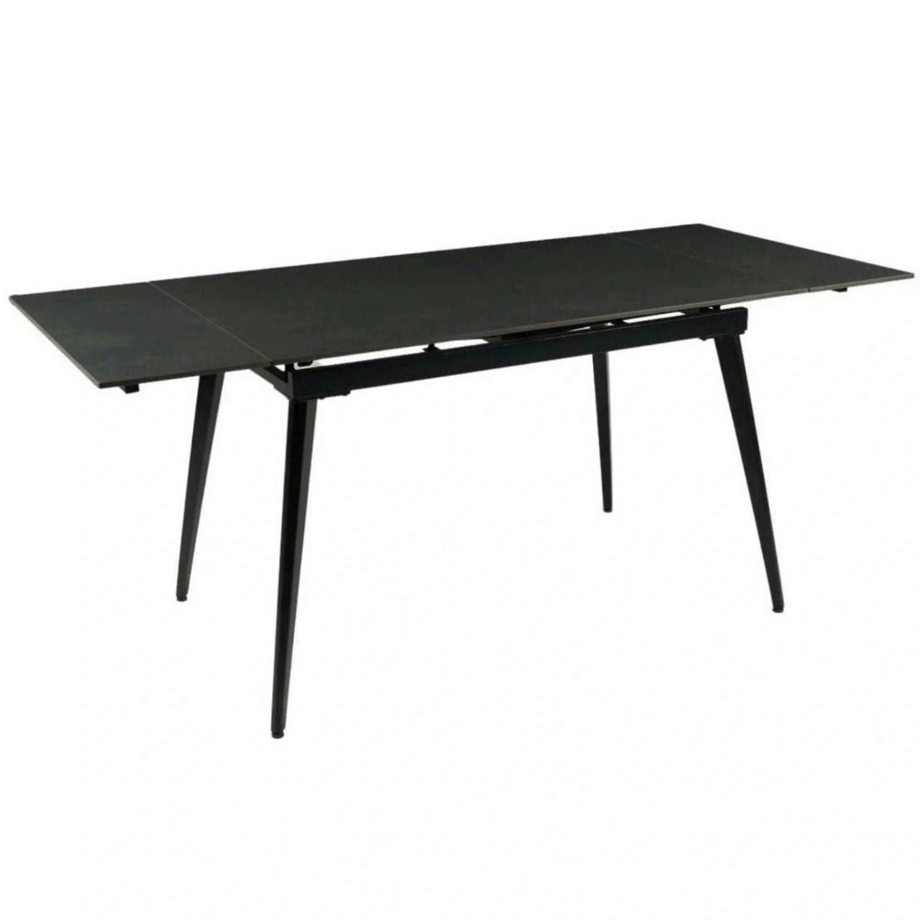 Masa extensibila REEF, ceramica/metal, negru basalt/negru, 120-180×80×76 cm