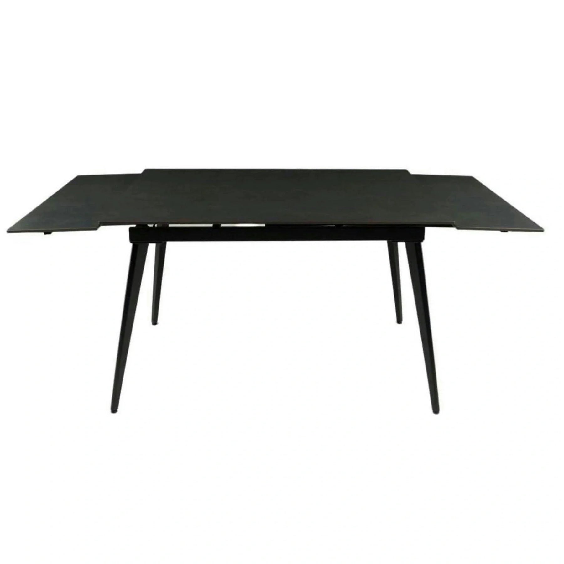 Masa extensibila REEF, ceramica/metal, negru basalt/negru, 120-180×80×76 cm