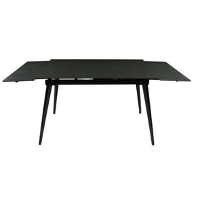 Masa extensibila REEF, ceramica/metal, negru basalt/negru, 120-180×80×76 cm