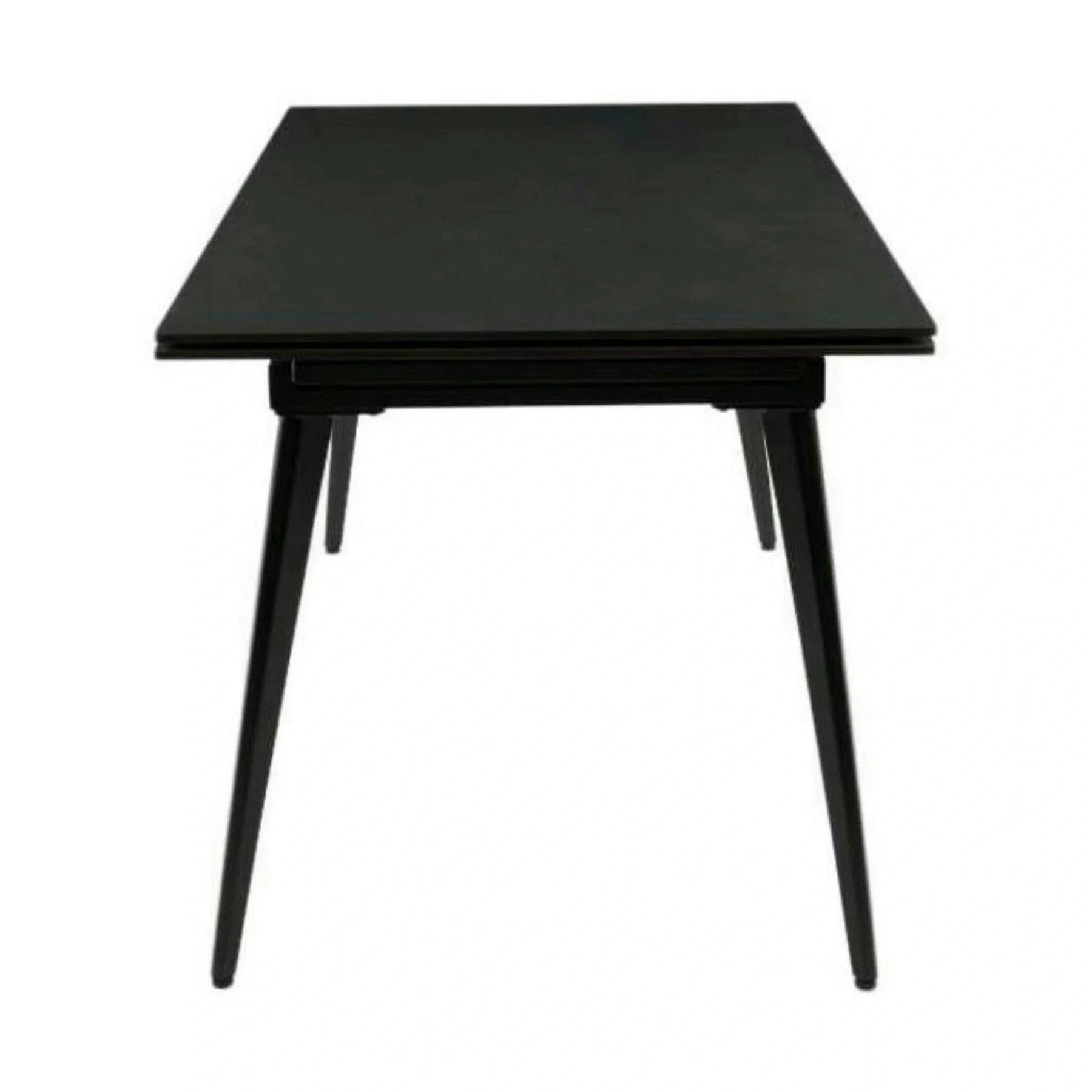 Masa extensibila REEF, ceramica/metal, negru basalt/negru, 120-180×80×76 cm