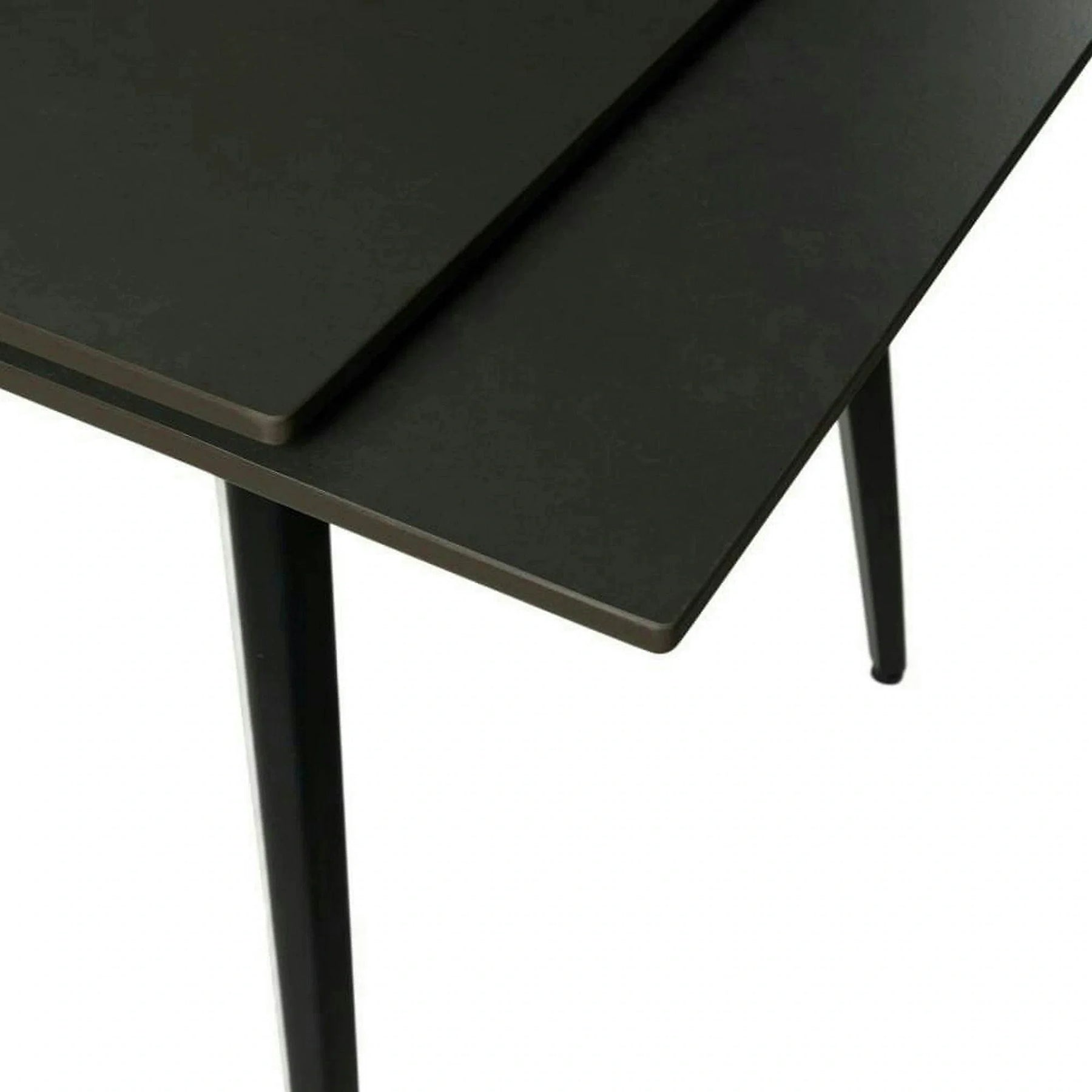 Masa extensibila REEF, ceramica/metal, negru basalt/negru, 120-180×80×76 cm