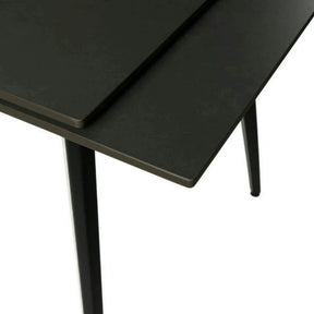 Masa extensibila REEF, ceramica/metal, negru basalt/negru, 120-180×80×76 cm
