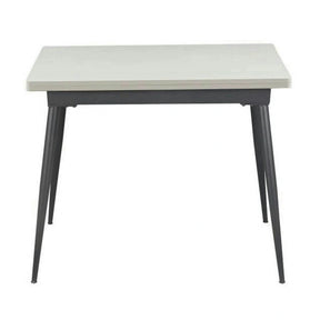 Masa extensibila SMART, MDF cu strat de melamina/metal, alb/negru, 60-120×93×77 cm
