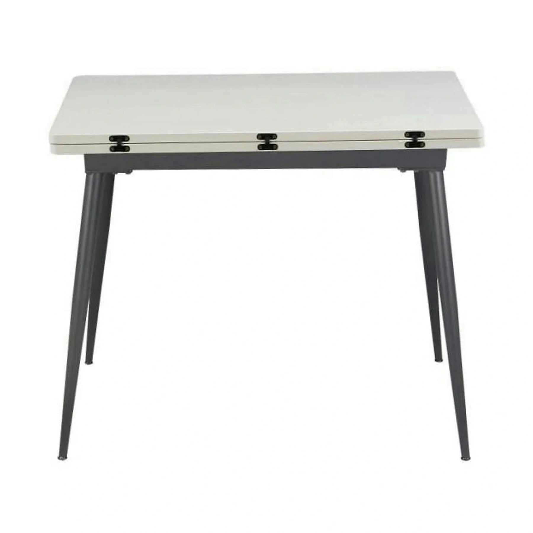 Masa extensibila SMART, MDF cu strat de melamina/metal, alb/negru, 60-120×93×77 cm