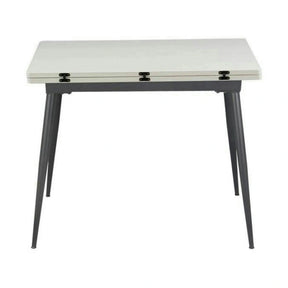 Masa extensibila SMART, MDF cu strat de melamina/metal, alb/negru, 60-120×93×77 cm