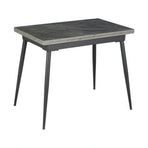 Masa extensibila SMART, MDF cu strat de melamina/metal, gri antracit cu efect de marmura/negru, 60-120×93×77 cm