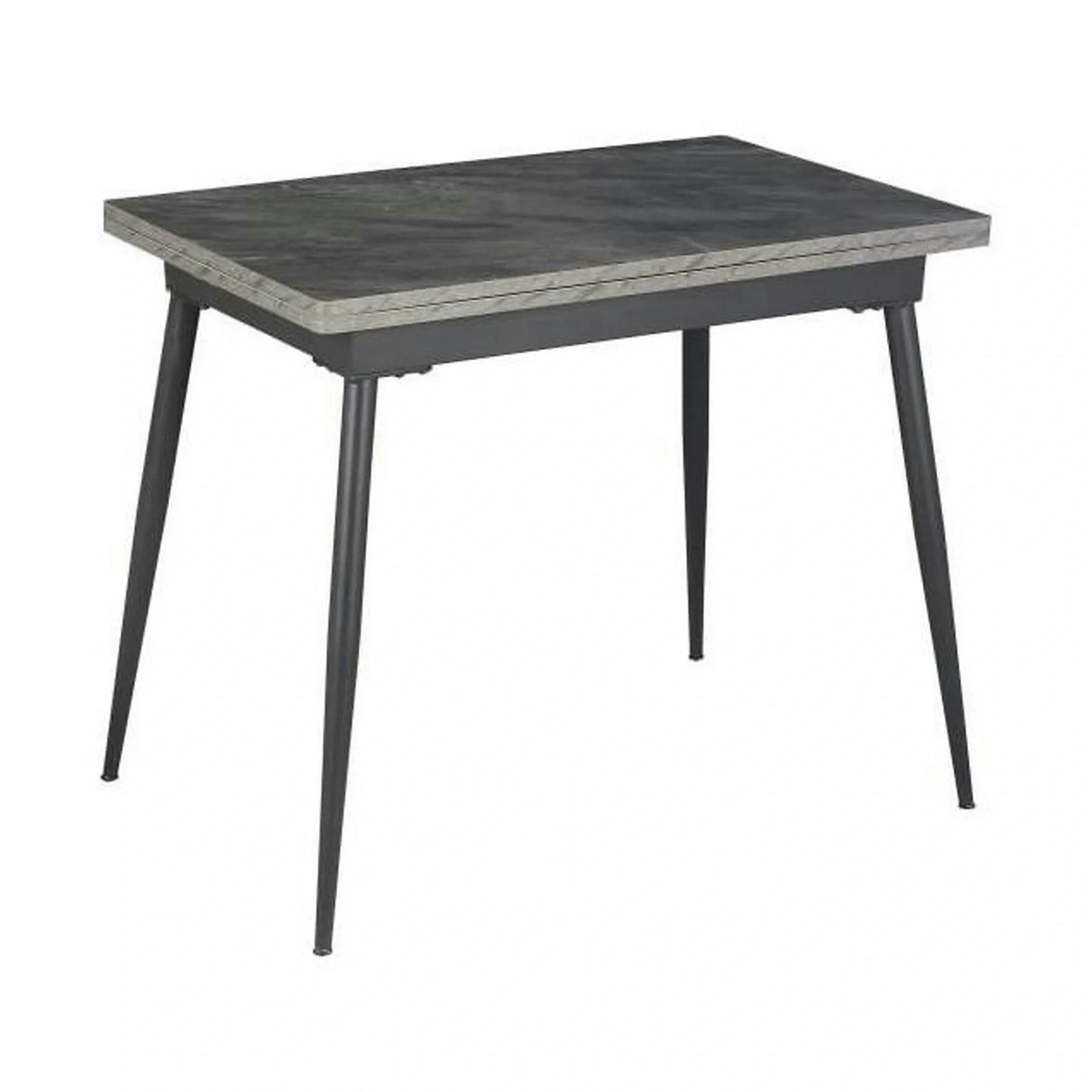 Masa extensibila SMART, gri cu efect de marmura/negru, 60/120x93x77 cm